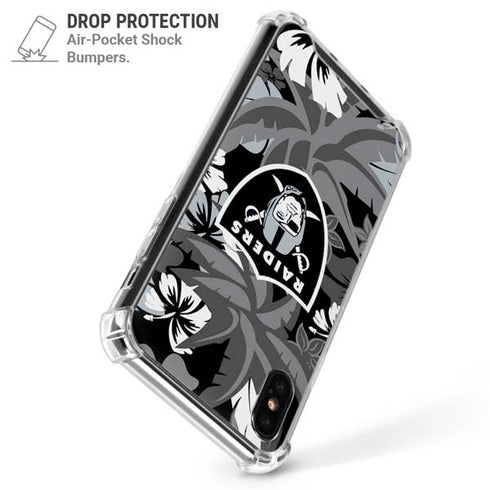 NFL Las Vegas Raiders Tropical Print iPhone XS Max Clear Case